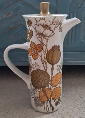 Buy Vintage Mid-century Midwinter Countryside Coffee Pot Brown & Orange Pattern • 12£