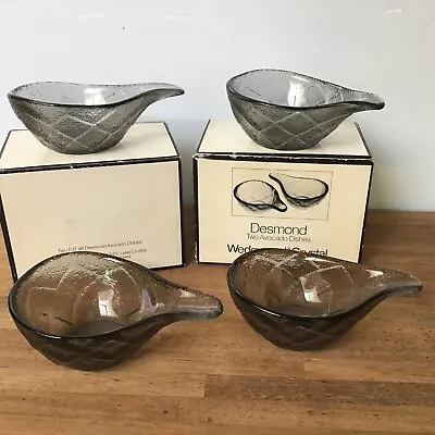 Buy Wedgewood Glass 4 Avocado Dishes Vintage Crystal By Frank Thrower Boxed • 16£
