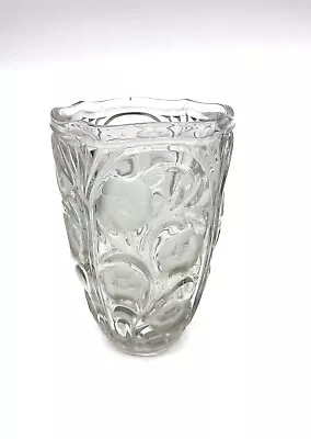 Buy Vintage Glass Vase Centrepiece Floral Embossed Heavy Weight Vase • 80.53£