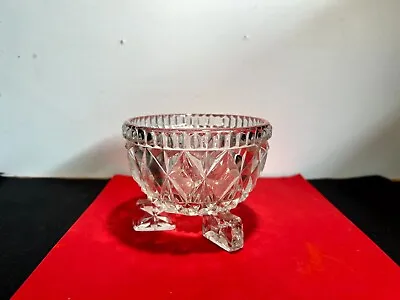 Buy Vintage Diamond Pattern Pinwheel Round Crystal Glass  Bowl • 14£