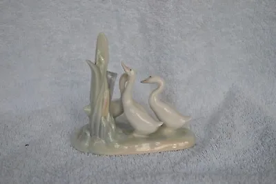 Buy Nao For Lladro 3 White  Geese Figurine. Very Good Condition. • 7.50£
