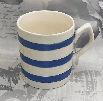 Buy Vintage Chef Ware Small Blue & White Striped Coffee Cup • 3.50£