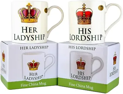 Buy Royal Collection His Lordship ,or Hers Ladyship Fine China Mugs In Gift Box  • 12.99£