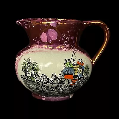 Buy Hand-Decorated Purple Stoke-On-Trent Lustreware Jug With Transfer Print • 26.06£