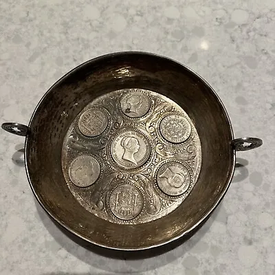 Buy Antique 19C Sterling Silver Spanish Colonial Coin Dish With Marking • 592.72£
