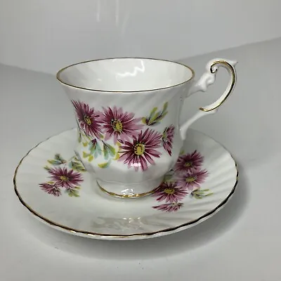 Buy Rosina Fine Bone China Tea Cup And Saucer Set-September Floral Made In England • 18.92£