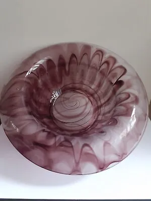 Buy Cloud Glass Purple Decorative Glass Bowl Art Deco George Davidson • 18£