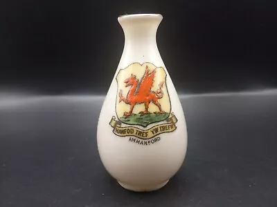 Buy Crested China - AMMANFORD Crest - Vase - Carlton China. • 5.60£