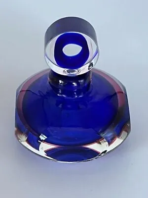 Buy Murano Glass Perfume Bottle Cobalt Blue And Red No Chips Or Cracks • 140.41£