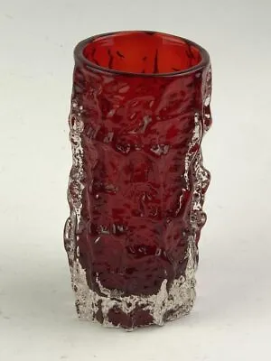 Buy Whitefriars Ruby Red Bark Vase By Geoffrey Baxter - 6 Inches (15cm). Vintage. • 75£