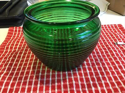 Buy Vntg Green Rib Glass Beehive Vase 1162 National Pottery Co. Cleveland, Ohio USA • 14.44£