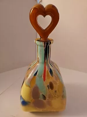 Buy ●MAESTRI VETRAI● Colorful Art Glass~9” Decanter/Heart Stopper~Italy~Square • 29.99£
