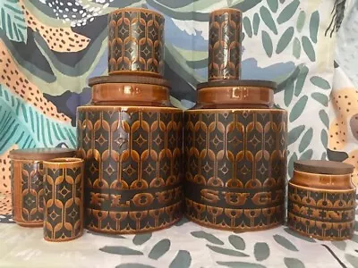 Buy Vintage Hornsea Heirloom Ceramic Design Storage Jar Set. Set Of 7 Jars • 20£