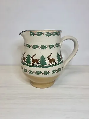 Buy NICHOLAS MOSSE Pottery HOLIDAY REINDEER Jug Pitcher Made In Ireland HOLLY TREE • 71.73£