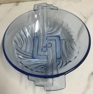 Buy Art Deco Blue Glass Bowl By J Stolle Nieman Of Poland 1930 • 21£