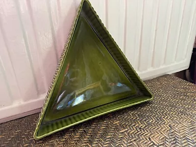 Buy 1960’s Vintage Eastgate Withernsea Pottery Triangular Green Dish No.703 • 15£