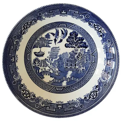 Buy Churchill China Bowl Blue Willow Mint Scollop 22cm Diameter Made In England • 13.60£