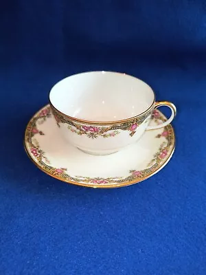 Buy Limoges France Vignaud Wright And Van Roden Antique Gold 3 1/2  Teacup Saucer • 9.47£