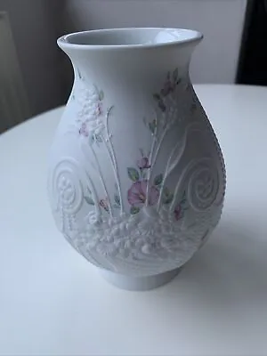 Buy Vintage AK Kaiser Germany White Bisque Floral Porcelain Vase 0250 M Frey • 12£