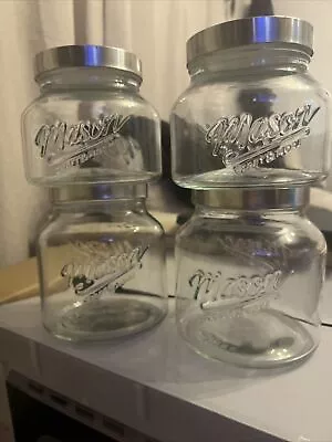 Buy 4 Vintage Style  Mason  Air Tight Storage Jars • 20£