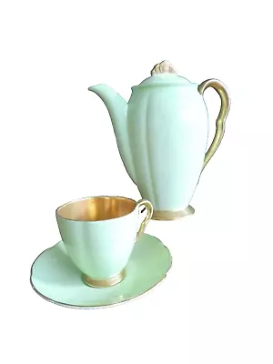 Buy Carlton Ware Tea/Coffee Set, Green And Gold, Used • 50£