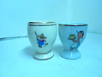 Buy 2 Vintage Childrens Novelty Egg Cups, Little Boy And Little Girl • 5.99£