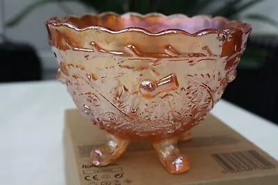Buy Orange Carnival Glass Footed Sugar Bowl Sweet Dish Thistle Pattern • 4£