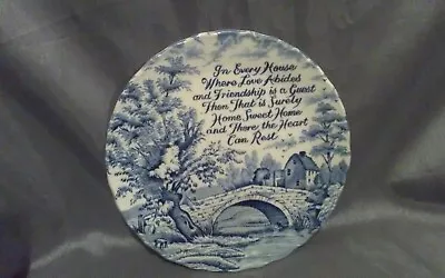Buy Royal Crownford Staffordshire Home Sweet Home Blue And White Collectable Plate • 6£