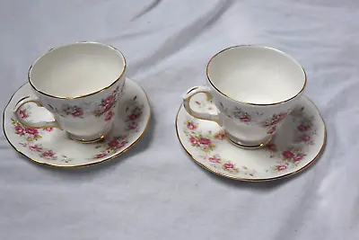 Buy Vintage Duchess Bone China June Bouquet Pink Roses.    2 Teacup & Saucer Tea Set • 15£