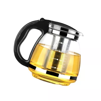 Buy Insulated Glass Teapot With Removable Infuser For Loose Leaf Tea 2000ml Black-RO • 21.78£