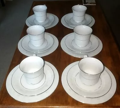 Buy 6 X Crown Ming Queen's Lace Bone China Tea Cups Saucers & Plates 18 Pieces • 12.99£