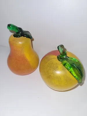 Buy Glass Handblown Pear And Apple Y11 • 25£