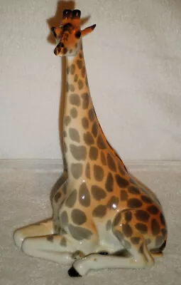 Buy Vintage Lomonosov Porcelain Giraffe Seated Tall Figurine Made In USSR • 84.89£