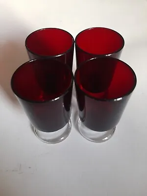 Buy Set Of 4 Luminarc Cranberry Red Sherry Glasses 9x5cm • 11.99£