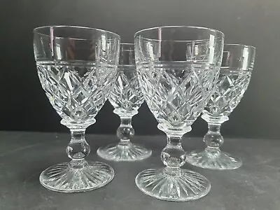 Buy 4x Lovely Stuart Crystal Cut Glass Sherry Glasses 10cm • 13£