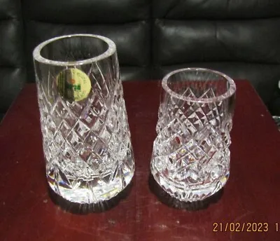 Buy 2 X Small TYRONE Crystal 'Cappagh' Vases - Approx. 4  & 3 . • 17£