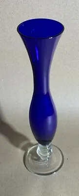 Buy Vintage Bohemian Cobalt Blue Glass Bud Vase • 10£