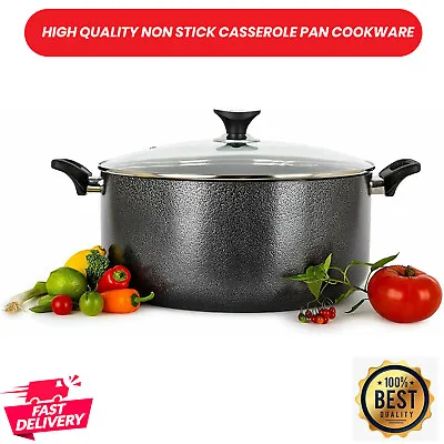 Buy Non Stick Induction Casserole Pots Saucepan Pans Cookware Dish Deep With Lid UK • 29.13£