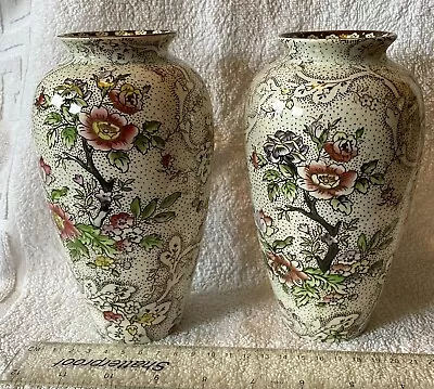 Buy Myott-Son & Co Imperial Semi Porcelain “BAYEUX“ Pattern. Pair Of Vases 1907+. • 3.99£