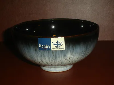 Buy New Denby Halo 1 Rice Cereal Soup Bowl Plate Pottery Stoneware Black White • 37.94£