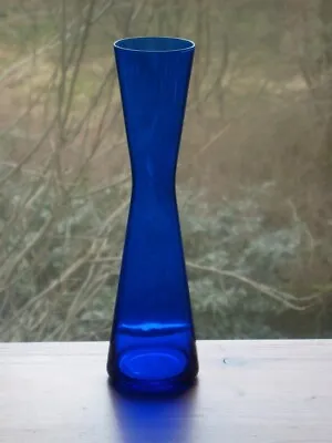 Buy A 1960s Scandinavian Swedish Elme Glasbruk Blue Glass Vase VGC • 18£