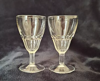 Buy 2 Vintage 1940s Federal Glass Marked Wine Cordial Or Liqueur Glasses 4 H Clear • 9.59£