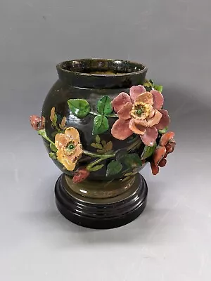 Buy Majolica Majolique Barbotine Vase France 1880 Edouard Gilles Cache Pedestal Vase • 249.95£