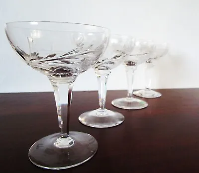 Buy Stunning Set Of 4 Stuart Crystal Champagne Coupe Glasses WINDERMERE MINT • 83.26£