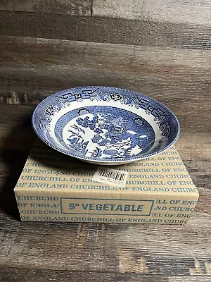 Buy Vintage Churchill England Blue Willow 9 Inch Vegetable Bowl NIB • 30.43£