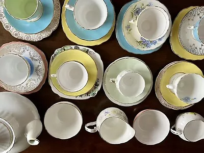 Buy Mismatched Vintage China Tea Set Setting For 8 • 50£