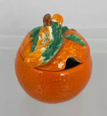Buy Clarice Cliff Jam Preserve Pot Fantasque Bizarre Orange Newport 30s Art Deco (D3 • 25£