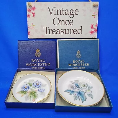Buy Royal Worcester FLORENA & WOODLAND * 2x Boxed Coasters / Pin Dishes * Unused EXC • 8.95£