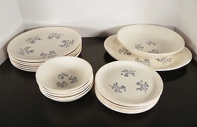 Buy Stetson China Dinnerware 19-pc Set BLUE FLOWERS Platter Dinner Plates Vegetable • 67.19£
