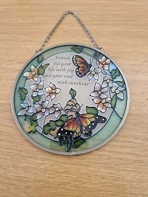 Buy Suncatcher Floral Butterfly Pattern  With Quote 13cm Diameter  • 9.50£